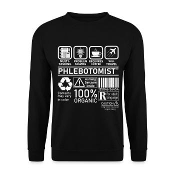 Phlebotomist multi tasking problem solving - Unisex Sweatshirt - black - Front - Alina (178cm) & Michal (187cm)