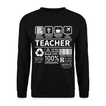 Teacher multi tasking problem solving requires - Unisex Sweatshirt - black - Front - Alina (178cm) & Michal (187cm)
