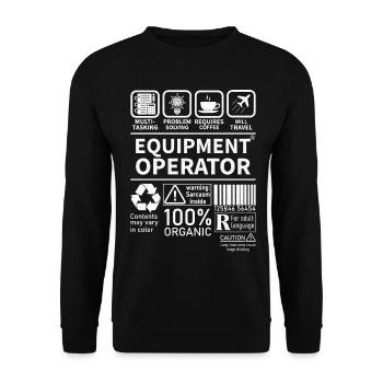 Equipment operator multi tasking problem solving - Unisex Pullover - Schwarz - Vorne - Alina (178cm) & Michal (187cm)