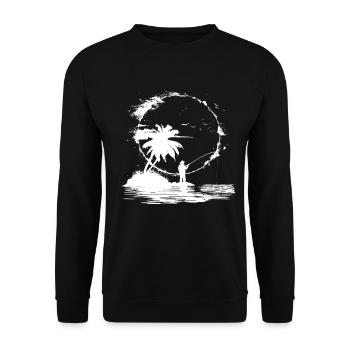 Croquis de pêche - Sweat-shirt Unisexe - noir - Devant - Alina (178cm) & Michal (187cm)