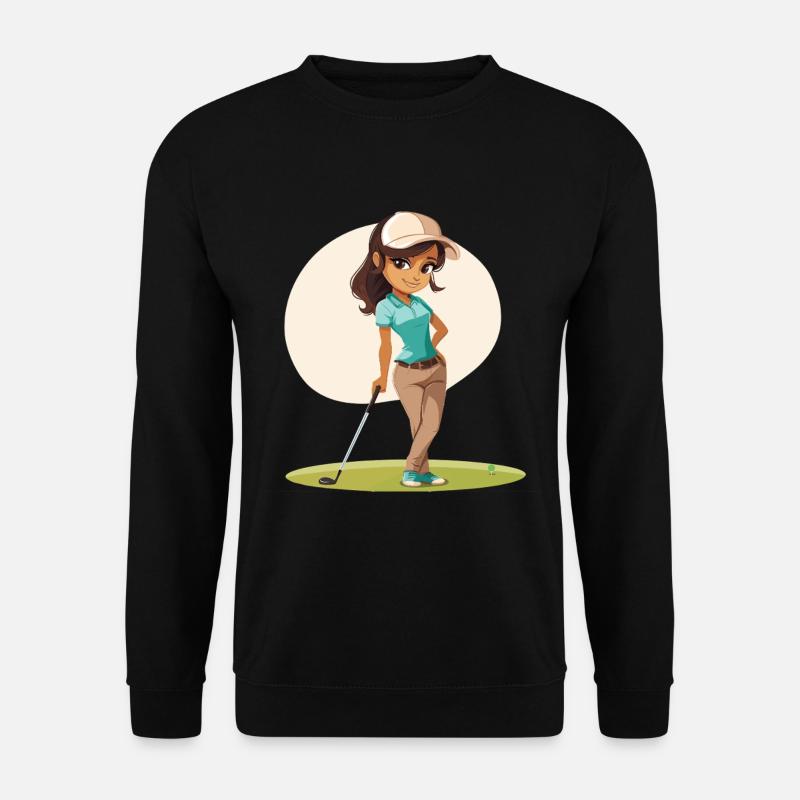 Bande dessinée golfeuse - Sweat-shirt Unisexe - noir