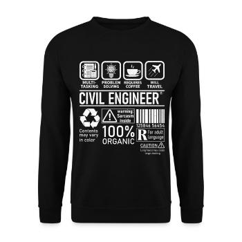 Civil Engineer multi tasking problem solving - Unisex Pullover - Schwarz - Vorne - Alina (178cm) & Michal (187cm)
