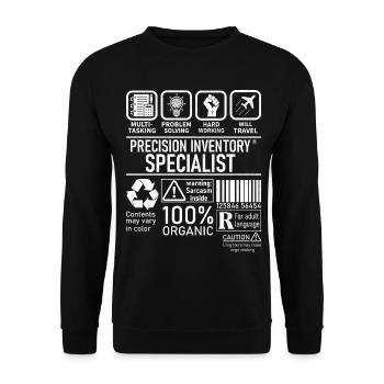 Precision Inventory Specialist multi tasking - Unisex Sweatshirt - black - Front - Alina (178cm) & Michal (187cm)