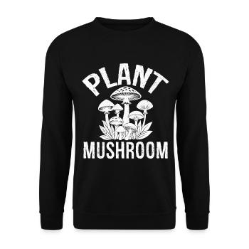 Plant Mushroom - Unisex Pullover - Schwarz - Vorne - Alina (178cm) & Michal (187cm)