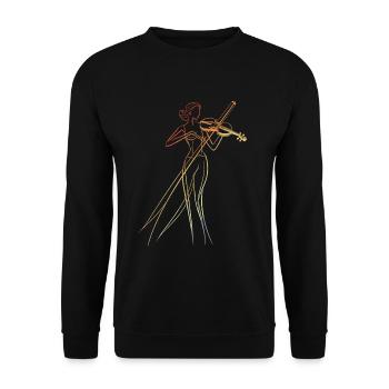 Geigerin Lineart Vintage - Unisex Pullover - Schwarz - Vorne - Alina (178cm) & Michal (187cm)