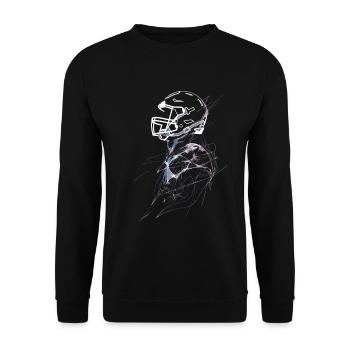 American Football Player Sketch - Unisex Sweatshirt - black - Front - Alina (178cm) & Michal (187cm)