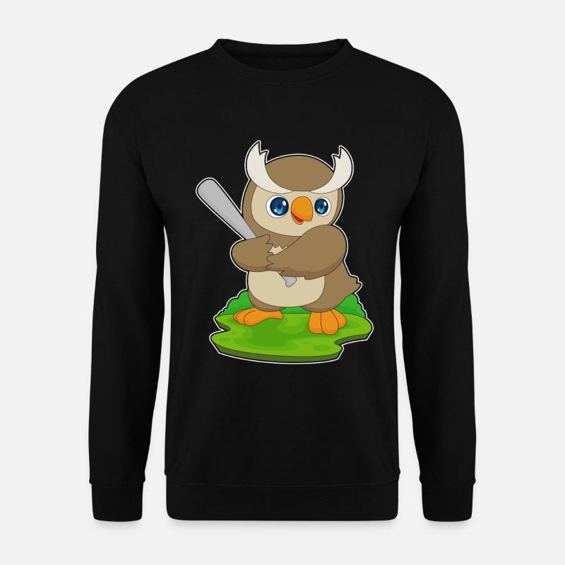 Owl Baseball Baseball Bat - Unisex Sweatshirt - black