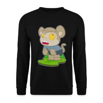 Singe Halloween Zombie - Sweat-shirt Unisexe - noir - Devant - Alina (178cm) & Michal (187cm)