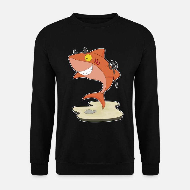 Requin Diable d’Halloween - Sweat-shirt Unisexe - noir