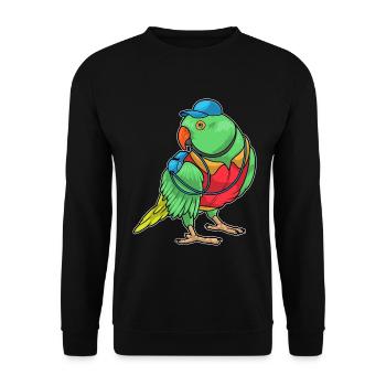 Parrot Referee Whistle - Unisex Sweatshirt - black - Front - Alina (178cm) & Michal (187cm)