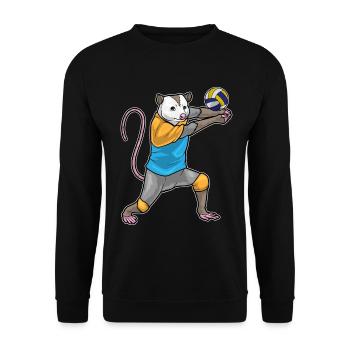 Beutelratte Volleyballspieler Volleyball - Unisex Pullover - Schwarz - Vorne - Alina (178cm) & Michal (187cm)