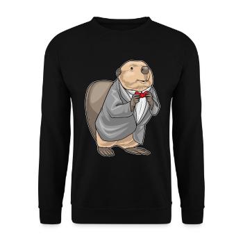 Biber Bräutigam Anzug Hochzeit - Unisex Pullover - Schwarz - Vorne - Alina (178cm) & Michal (187cm)