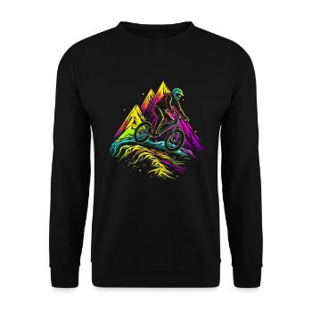 Vintage Mountain Bike Lover - Unisex Sweatshirt - black - Front - Alina (178cm) & Michal (187cm)