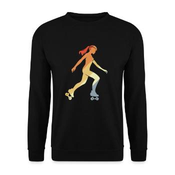 Vintage Roller Skating Girl Graphic - Unisex Sweatshirt - black - Front - Alina (178cm) & Michal (187cm)