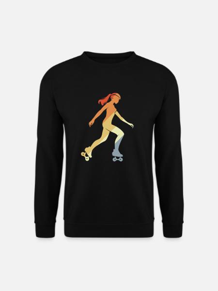 Vintage Roller Skating Girl Grafik - Unisex Pullover - Schwarz