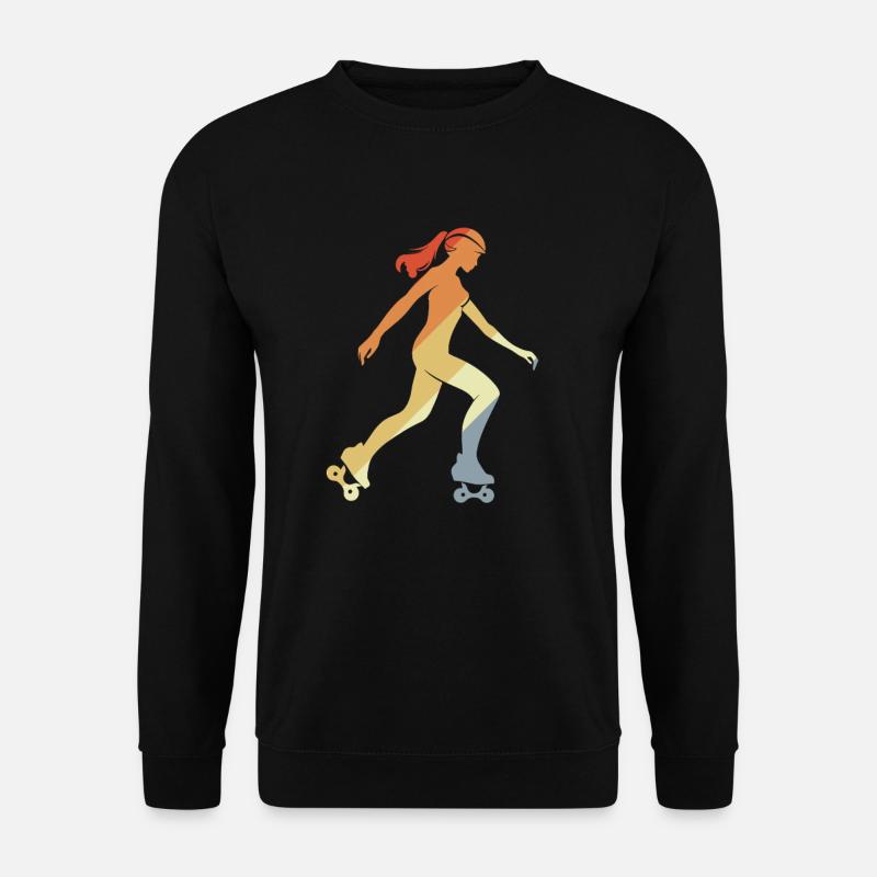 Vintage Roller Skating Girl Grafik - Unisex Pullover - Schwarz