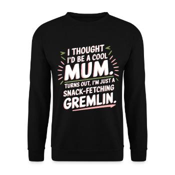 From Cool Mum To snack fetching gremlin - Unisex Sweatshirt - black - Front - Alina (178cm) & Michal (187cm)