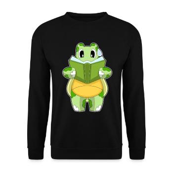 Turtle Nerd Book - Unisex Sweatshirt - black - Front - Alina (178cm) & Michal (187cm)