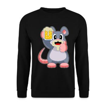 Maus Bier - Unisex Pullover - Schwarz - Vorne - Alina (178cm) & Michal (187cm)