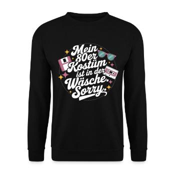80s Costume Is In The Lingerie 80s Party 80s - Unisex Sweatshirt - black - Front - Alina (178cm) & Michal (187cm)