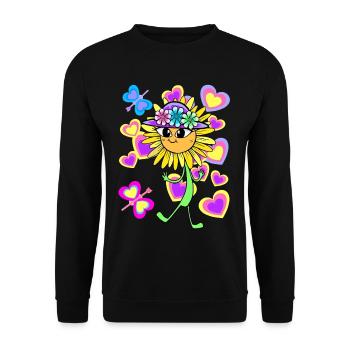Tournesol Tournesol Coeur Coeurs Enfants Enfant - Sweat-shirt Unisexe - noir - Devant - Alina (178cm) & Michal (187cm)