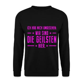 J’ai regardé autour de moi, nous sommes les plus chauds ici - Sweat-shirt Unisexe - noir - Devant - Alina (178cm) & Michal (187cm)