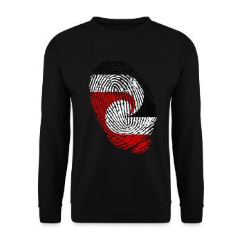 Fingerabdrücke der Maori-Flagge - Unisex Pullover - Schwarz - Vorne - Alina (178cm) & Michal (187cm)