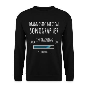 Diagnostic Medical Sonographer in Training Profession - Unisex Sweatshirt - black - Front - Alina (178cm) & Michal (187cm)