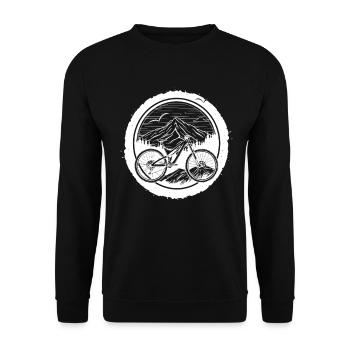 Mountain Bike Lover Sketch - Unisex Sweatshirt - black - Front - Alina (178cm) & Michal (187cm)