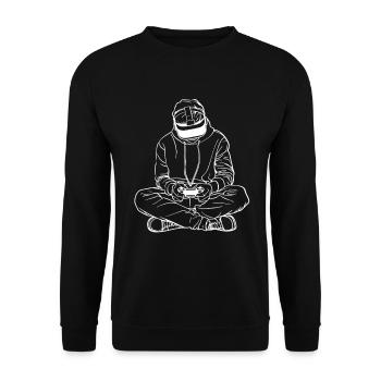 Gamer Skizze - Unisex Pullover - Schwarz - Vorne - Alina (178cm) & Michal (187cm)