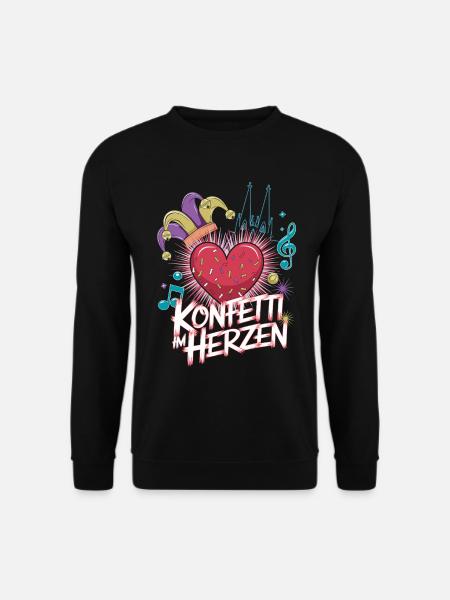 Köln Konfetti Im Herzen Karneval Herz Kölner Köln - Unisex Pullover - Schwarz