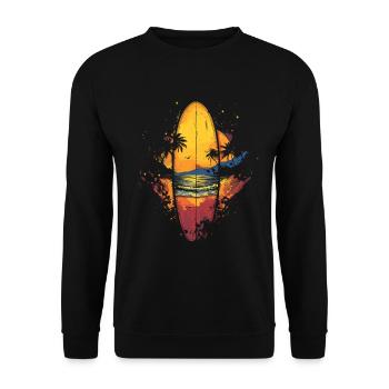 Surfbrett - Unisex Pullover - Schwarz - Vorne - Alina (178cm) & Michal (187cm)