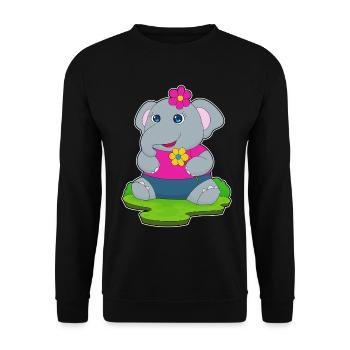 Cute elephant - Unisex Sweatshirt - black - Front - Alina (178cm) & Michal (187cm)
