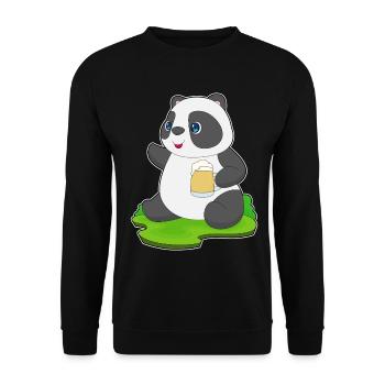 Panda Bier - Unisex Pullover - Schwarz - Vorne - Alina (178cm) & Michal (187cm)