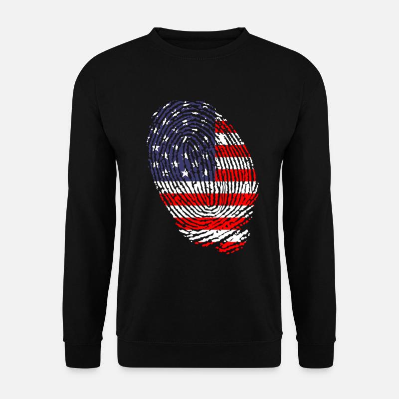 Fingerabdrücke der US-Flagge - Unisex Pullover - Schwarz