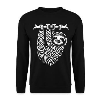 Paresseux tribal à trois doigts - Sweat-shirt Unisexe - noir - Devant - Alina (178cm) & Michal (187cm)