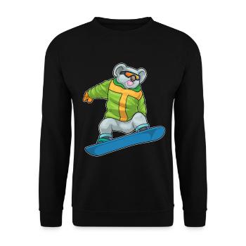 Koala Snowboarder Snowboard - Unisex Pullover - Schwarz - Vorne - Alina (178cm) & Michal (187cm)