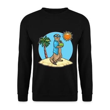 Erdmännchen Strand Kokosnuss Sommer - Sweat-shirt Unisexe - noir - Devant - Alina (178cm) & Michal (187cm)