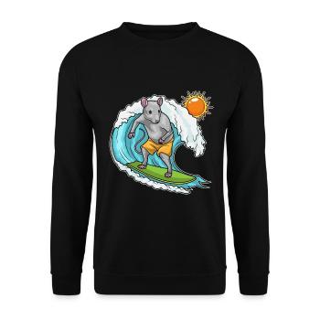Ratte Surfen Surfbrett Sommer - Unisex Pullover - Schwarz - Vorne - Alina (178cm) & Michal (187cm)