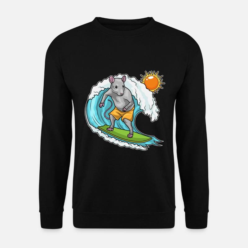 Ratte Sommer Surfer - Unisex Pullover - Schwarz