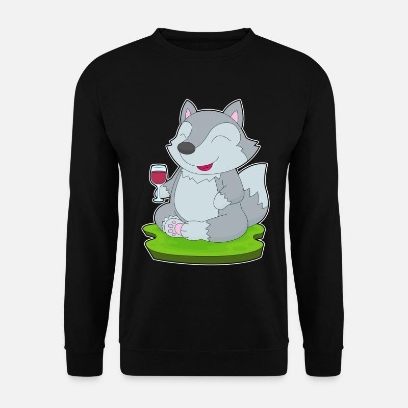 Wolf Rotwein - Unisex Pullover - Schwarz