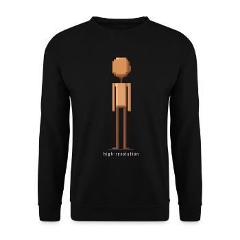 High Resolution Ironic Pixel Art Fun Design - Unisex Sweatshirt - black - Front - Alina (178cm) & Michal (187cm)