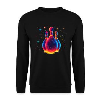 Oldschool Bowling - Unisex Pullover - Schwarz - Vorne - Alina (178cm) & Michal (187cm)