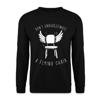 Chaise volante fantaisiste Motif de cadeau drôle - Sweat-shirt Unisexe - noir - Devant - Alina (178cm) & Michal (187cm)