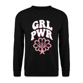 Women Power GRL PWR Girl Patriarchy Feminism - Unisex Sweatshirt - black - Front - Alina (178cm) & Michal (187cm)