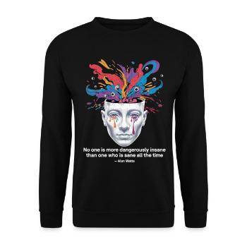 Mind Unleashed | Watts Psychedelic Insight - Unisex Sweatshirt - black - Front - Alina (178cm) & Michal (187cm)