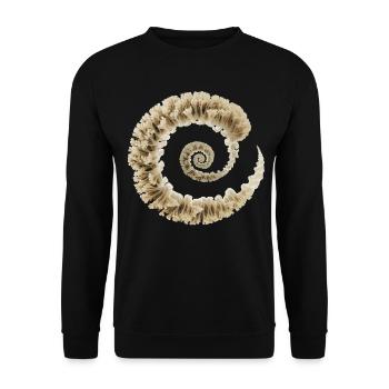 Fibonacci-Pilz-Spirale | Sakrale Naturkunst - Unisex Pullover - Schwarz - Vorne - Alina (178cm) & Michal (187cm)