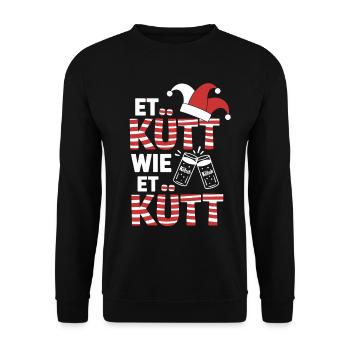 Köln Et Kütt Wie Et Kütt Kölner Grundgesetz Kölsch - Unisex Pullover - Schwarz - Vorne - Alina (178cm) & Michal (187cm)