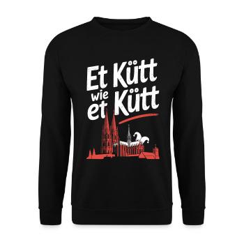 Köln Et Kütt Wie Et Kütt Kölner Grundgesetz Kölsch - Unisex Pullover - Schwarz - Vorne - Alina (178cm) & Michal (187cm)