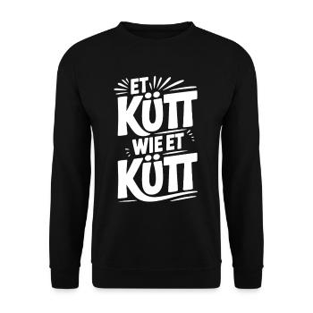 Köln Et Kütt Wie Et Kütt Kölner Grundgesetz Kölsch - Unisex Pullover - Schwarz - Vorne - Alina (178cm) & Michal (187cm)